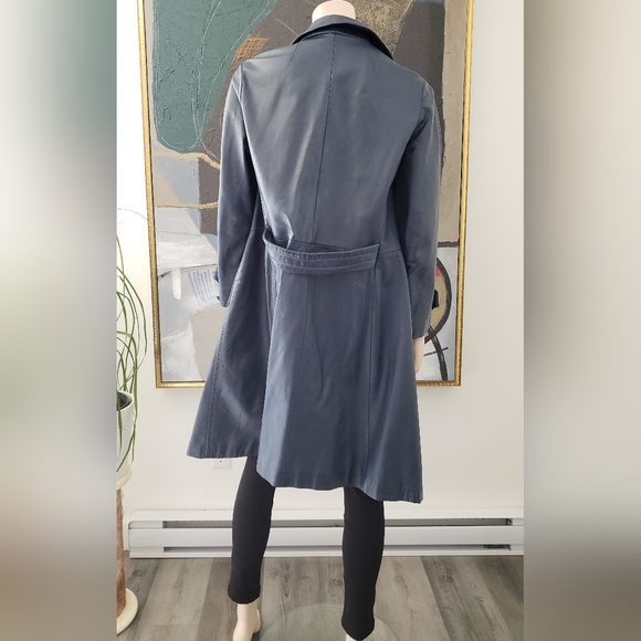 Vintage Double-breasted Leather Coat - Picture 3 of 16